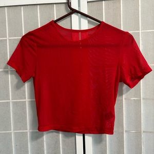 SHEIN crop top red see through size S
